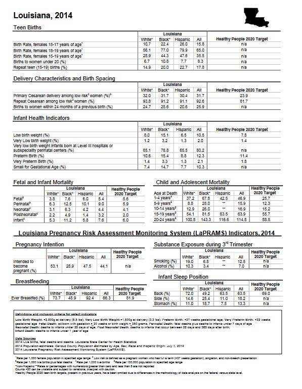 Louisiana state profile 2014