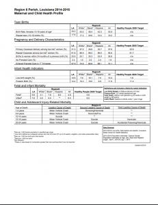 Example of a Regional MCH Data Indicators Fact Sheet